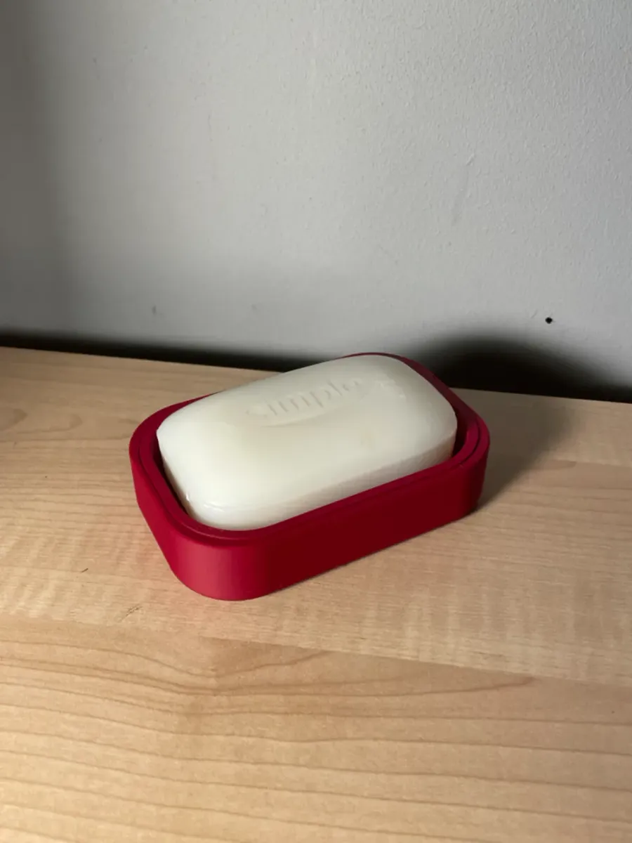 Foto real de saboneteira minimalista impressa em 3D