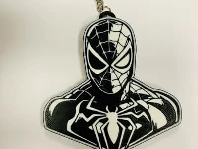 Imagem de referência do modelo 3D Chaveiro do Homem-Aranha; foto ilustrativa, cores finais azul ou azul com verde.