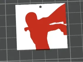 Imagem de referência do modelo 3D Chaveiro do Saitama — One Punch Man; foto ilustrativa, cores finais azul ou azul com verde.